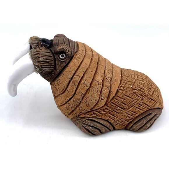 Casals of Peru Walrus Hand Made Clay Pottery Figurine 5" Vtg - Picture 3 of 7